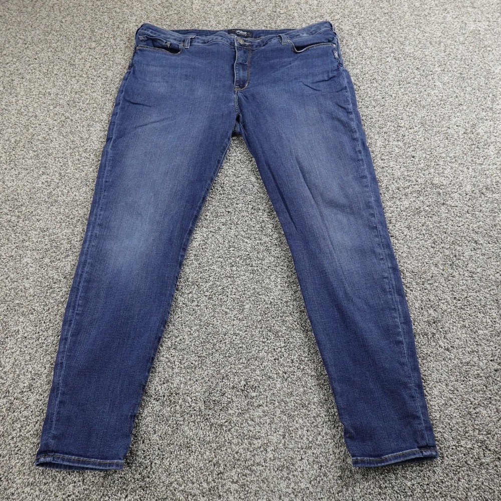 Silver Jeans Womens 20 Dark Blue Denim Pants Skinny High Rise Stretch Flex Fade